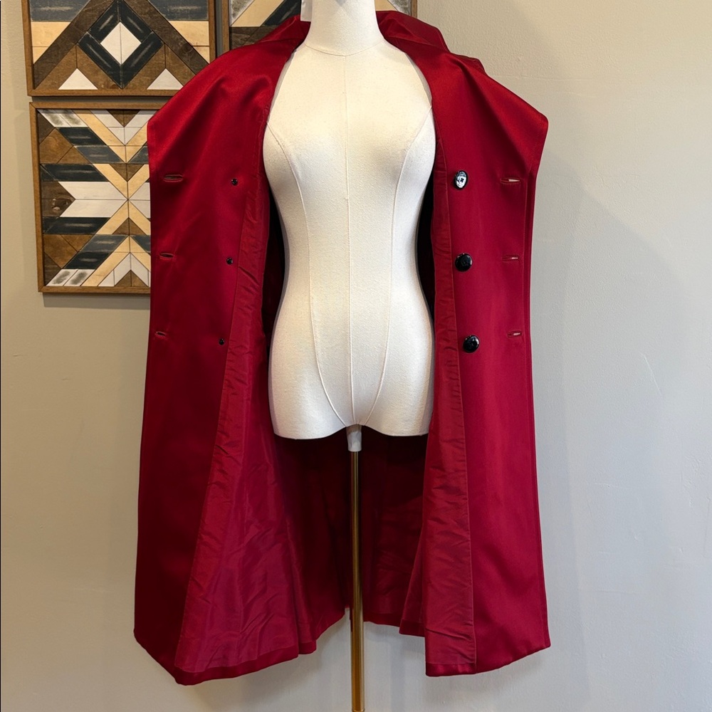 Vintage Ralph Lauren Collection Red Silk Flared A-Line Princess Coat size 8 NWT - Picture 12 of 16